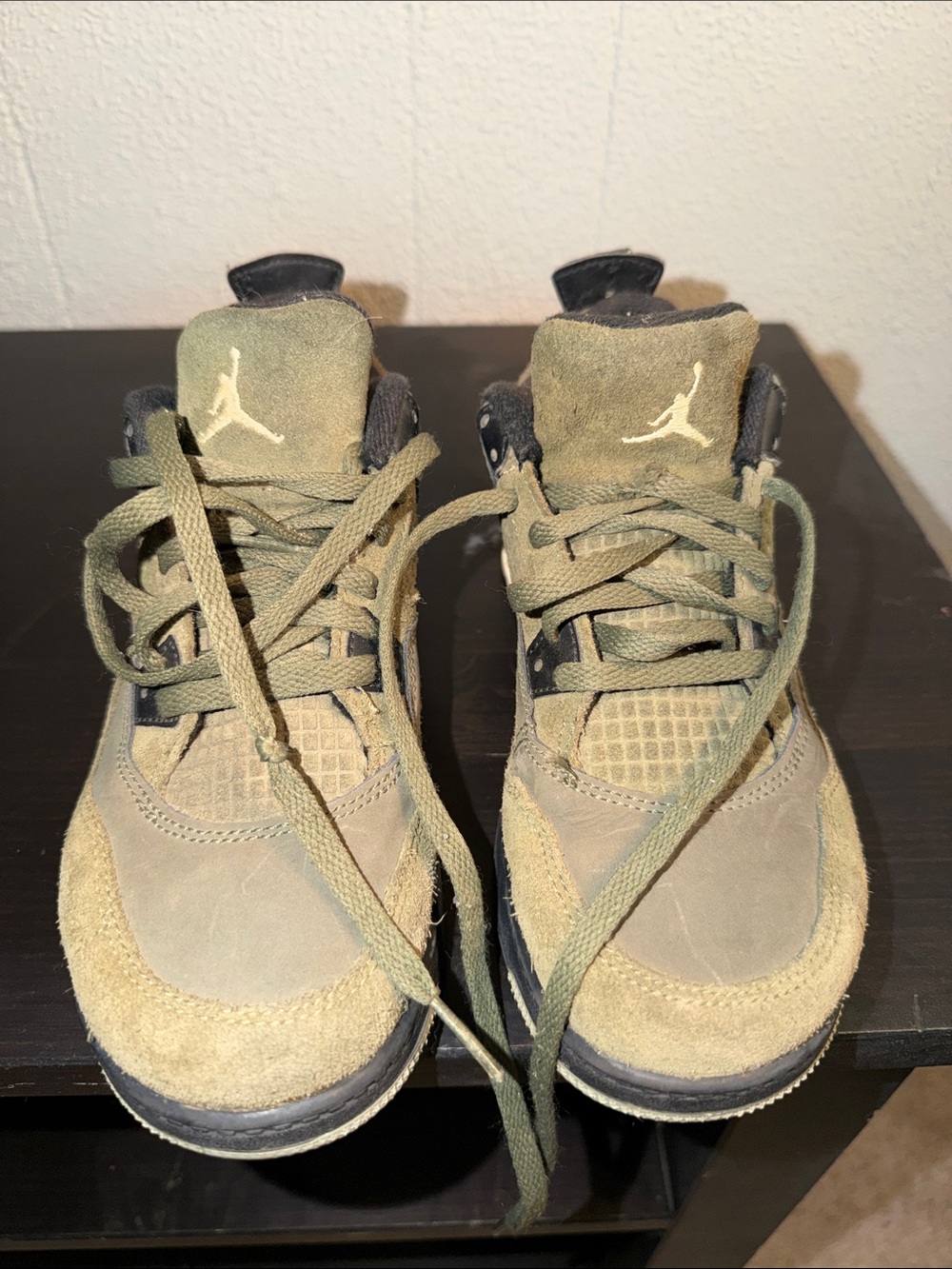 Jordan Kids Olive Green Suede High-Top Sneakers